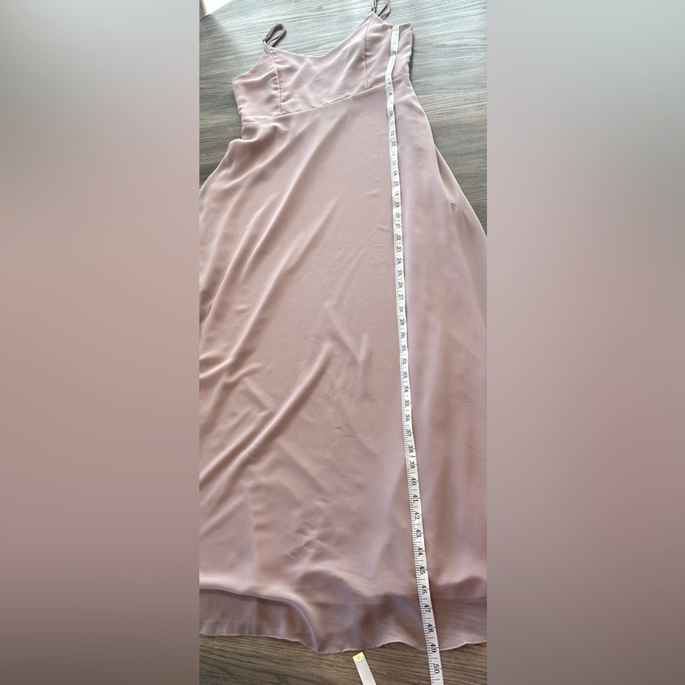 Show Me Your MuMu Soft Beige Faith ChiffonMaxi  Spaghetti Strap Dress Size L - Picture 10 of 11